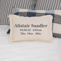 Birth Announcement Personalized Lumbar Pillow