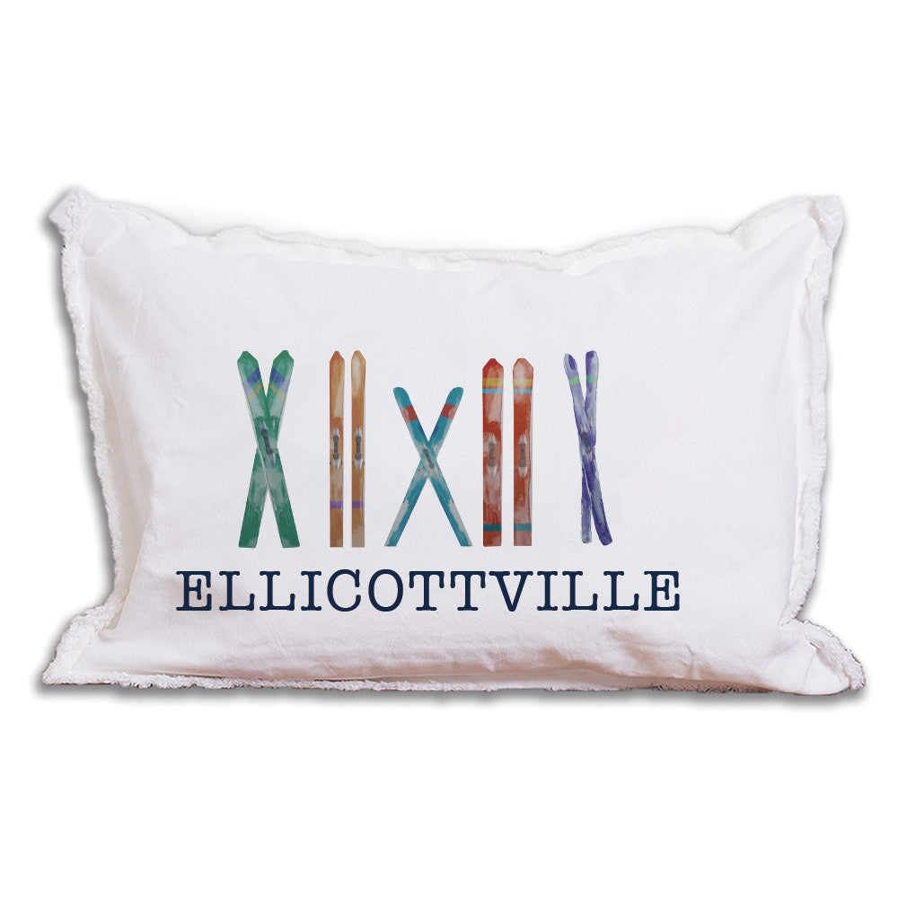 Personalized Multi Skis Lumbar Pillow