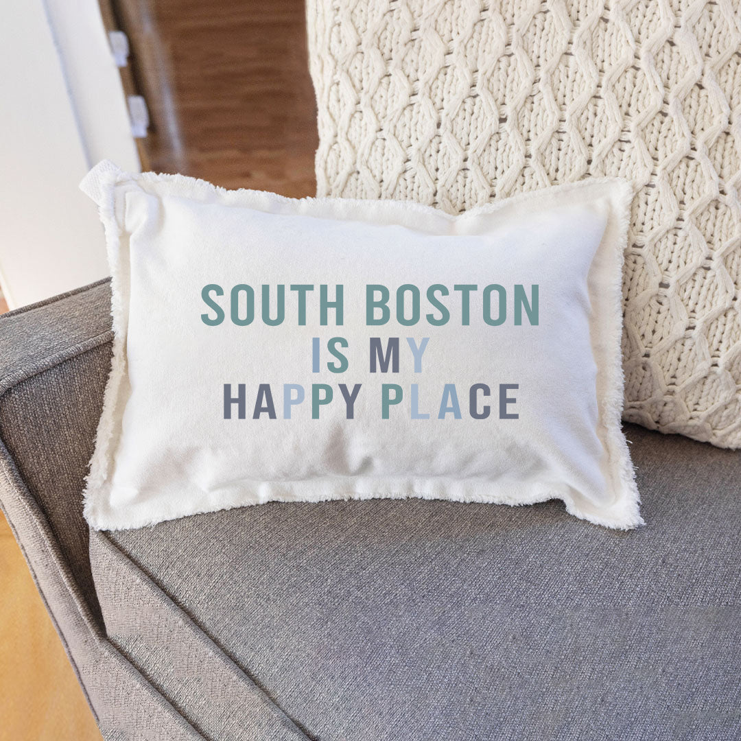 Happy Place Personalized Lumbar Pillow