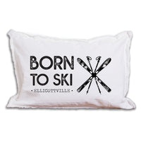 Personalized Born To Ski Lumbar Pillow