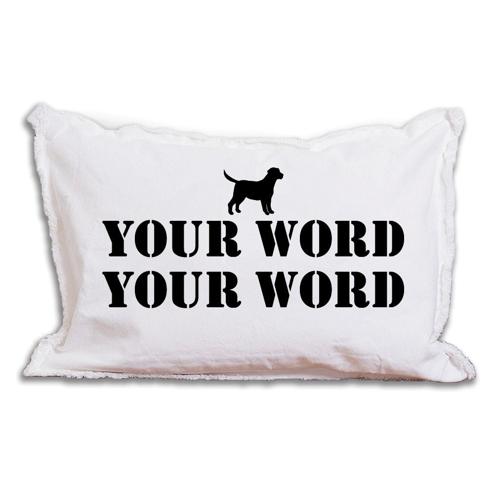 Personalized Dog Two Line Text Lumbar Pillow