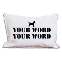 Personalized Dog Two Line Text Lumbar Pillow