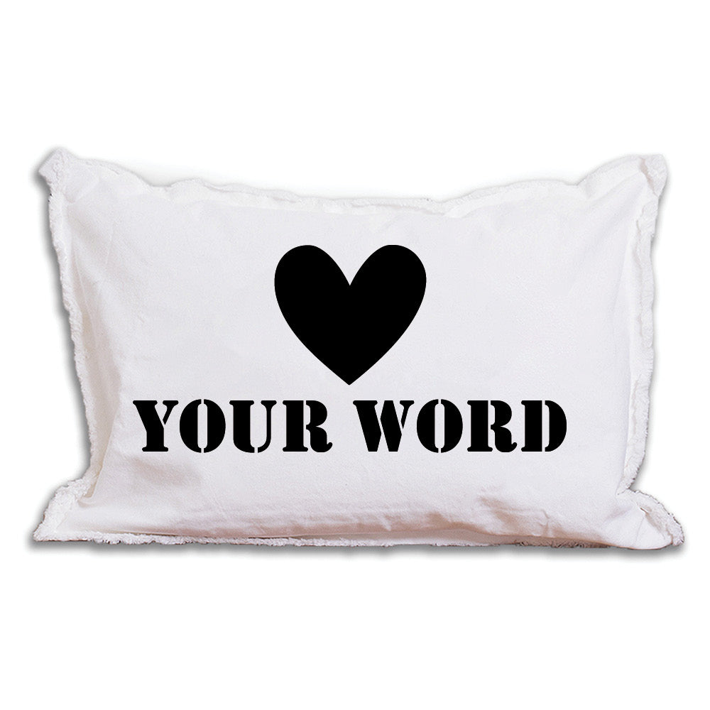 Personalized Heart One Line Text Lumbar Pillow