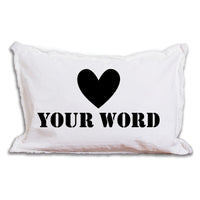Personalized Heart One Line Text Lumbar Pillow