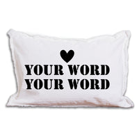 Personalized Heart Two Line Text Lumbar Pillow