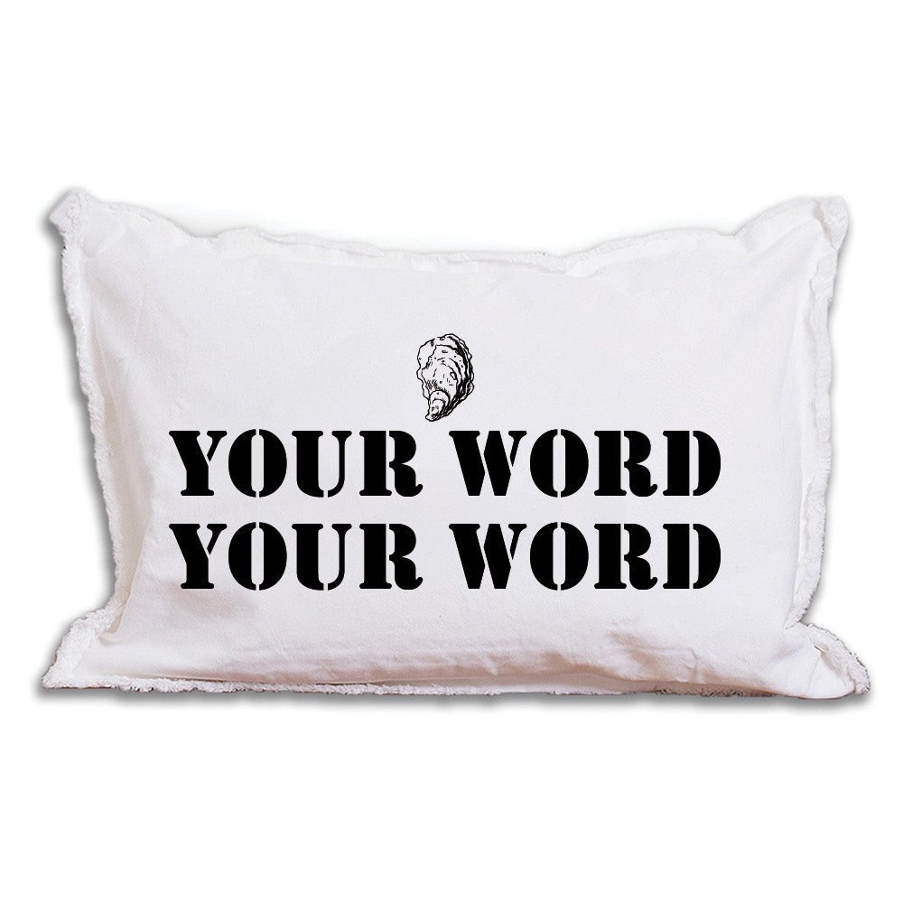 Personalized Oyster Two Line Text Lumbar Pillow