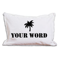 Personalized Palm Tree One Line Text Lumbar Pillow