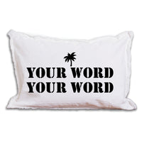 Personalized Palm Tree Two Line Text Lumbar Pillow
