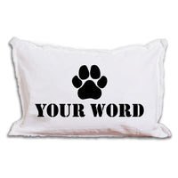 Personalized Paw Print One Line Text Lumbar Pillow
