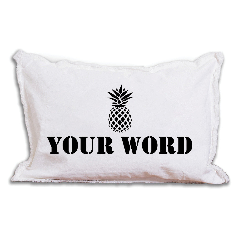 Personalized Pineapple One Line Text Lumbar Pillow