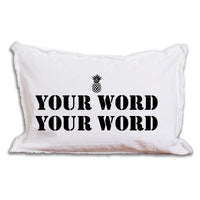 Personalized Pineapple Two Line Text Lumbar Pillow