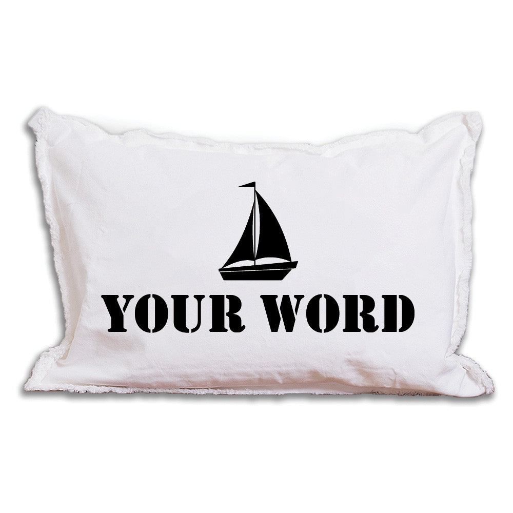 Personalized Sailboat One Line Text Lumbar Pillow