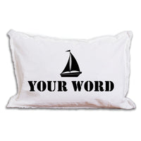 Personalized Sailboat One Line Text Lumbar Pillow