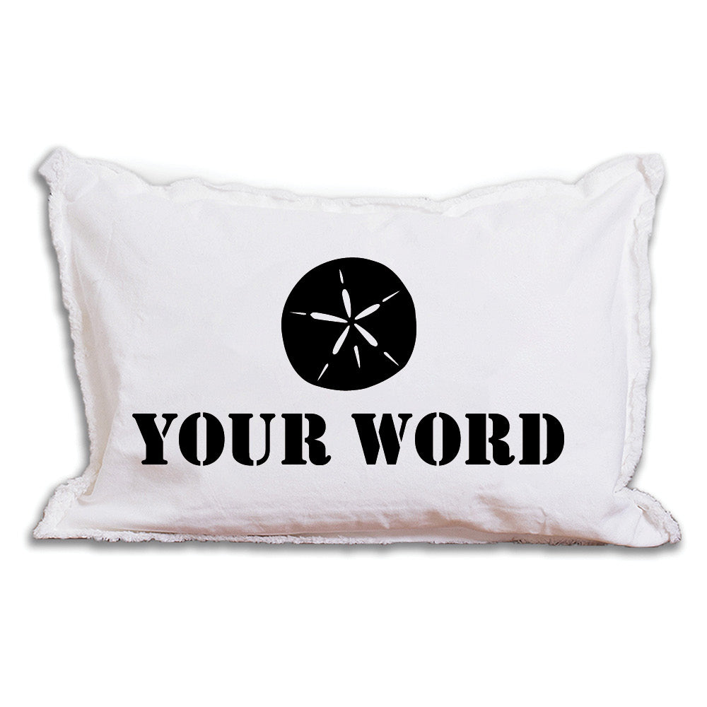 Personalized Sand Dollar One Line Text Lumbar Pillow