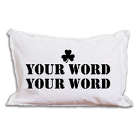 Personalized Shamrock Two Line Text Lumbar Pillow