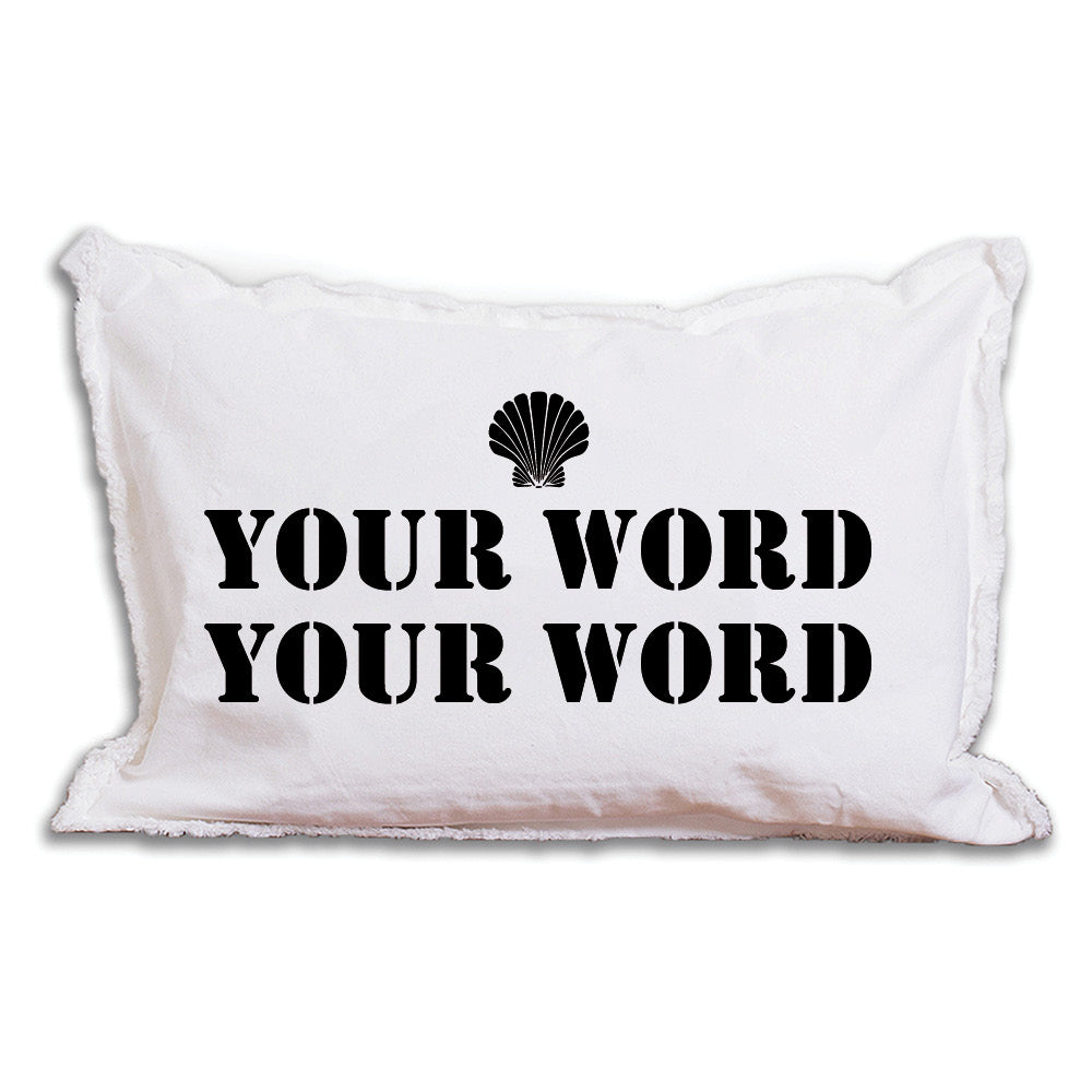 Personalized Shell Two Line Text Lumbar Pillow
