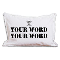 Personalized Skis Two Line Text Lumbar Pillow