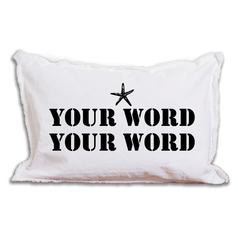 Personalized Starfish Two Line Text Lumbar Pillow