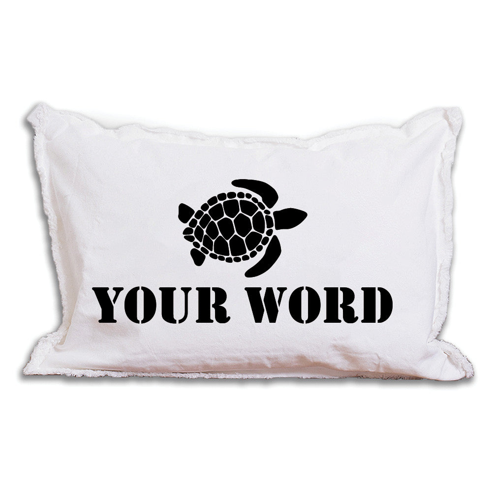 Personalized Turtle Two Line Text Lumbar Pillow