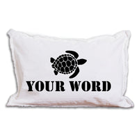 Personalized Turtle Two Line Text Lumbar Pillow