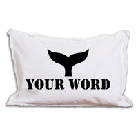 Personalized Whale Tail One Line Text Lumbar Pillow