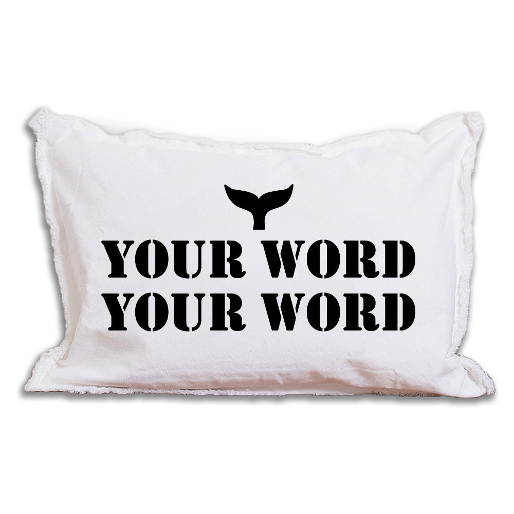 Personalized Whale Tail Two Line Text Lumbar Pillow