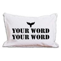 Personalized Whale Tail Two Line Text Lumbar Pillow