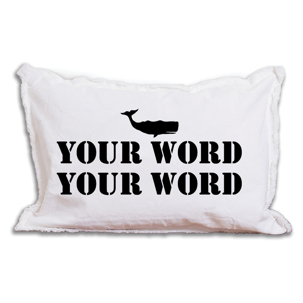 Personalized Whale Two Line Text Lumbar Pillow