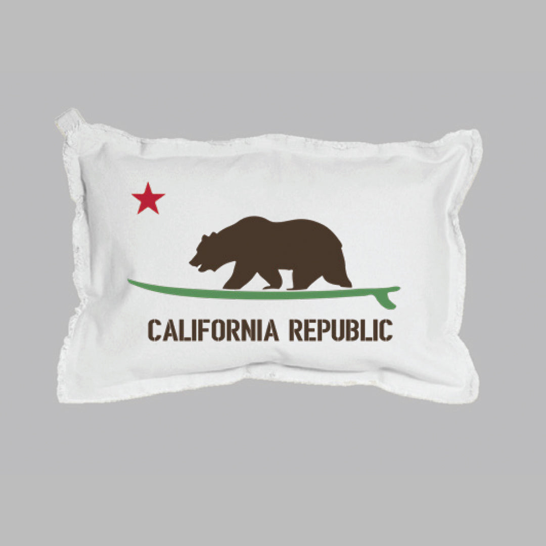 Cali Surf Bear Personalized Lumbar Pillow