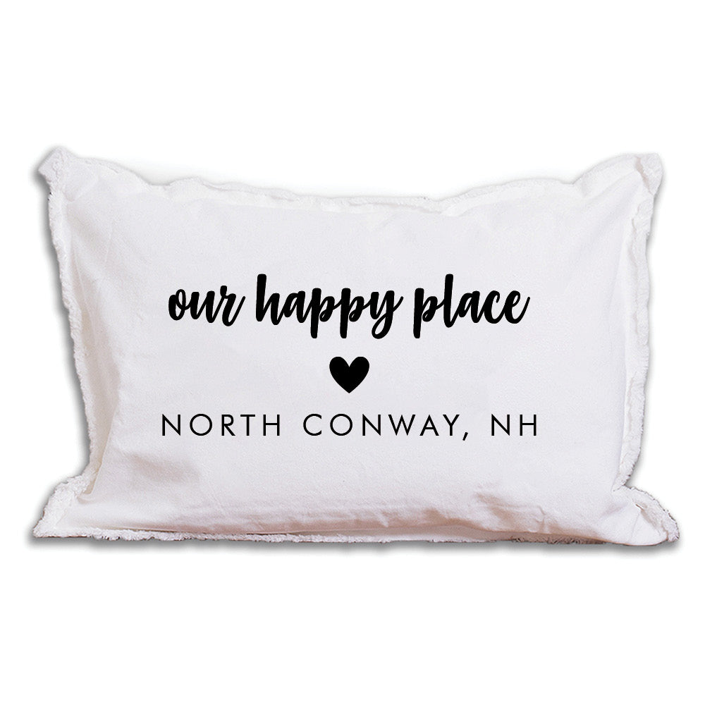 Our Happy Place Personalized Lumbar Pillow