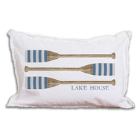 Personalized Striped Oars Lumbar Pillow