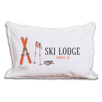 Personalized Ski Lodge Lumbar Pillow
