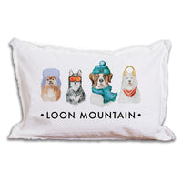 Personalized Ski Pup Lumbar Pillow
