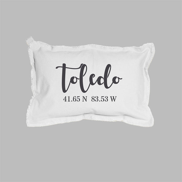 Your Word Script + Coordinates Times Personalized Lumbar Pillow