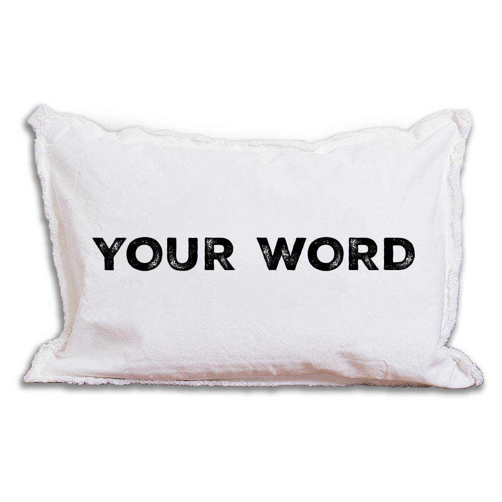 Your Word Personalized Bold Text Lumbar Pillow