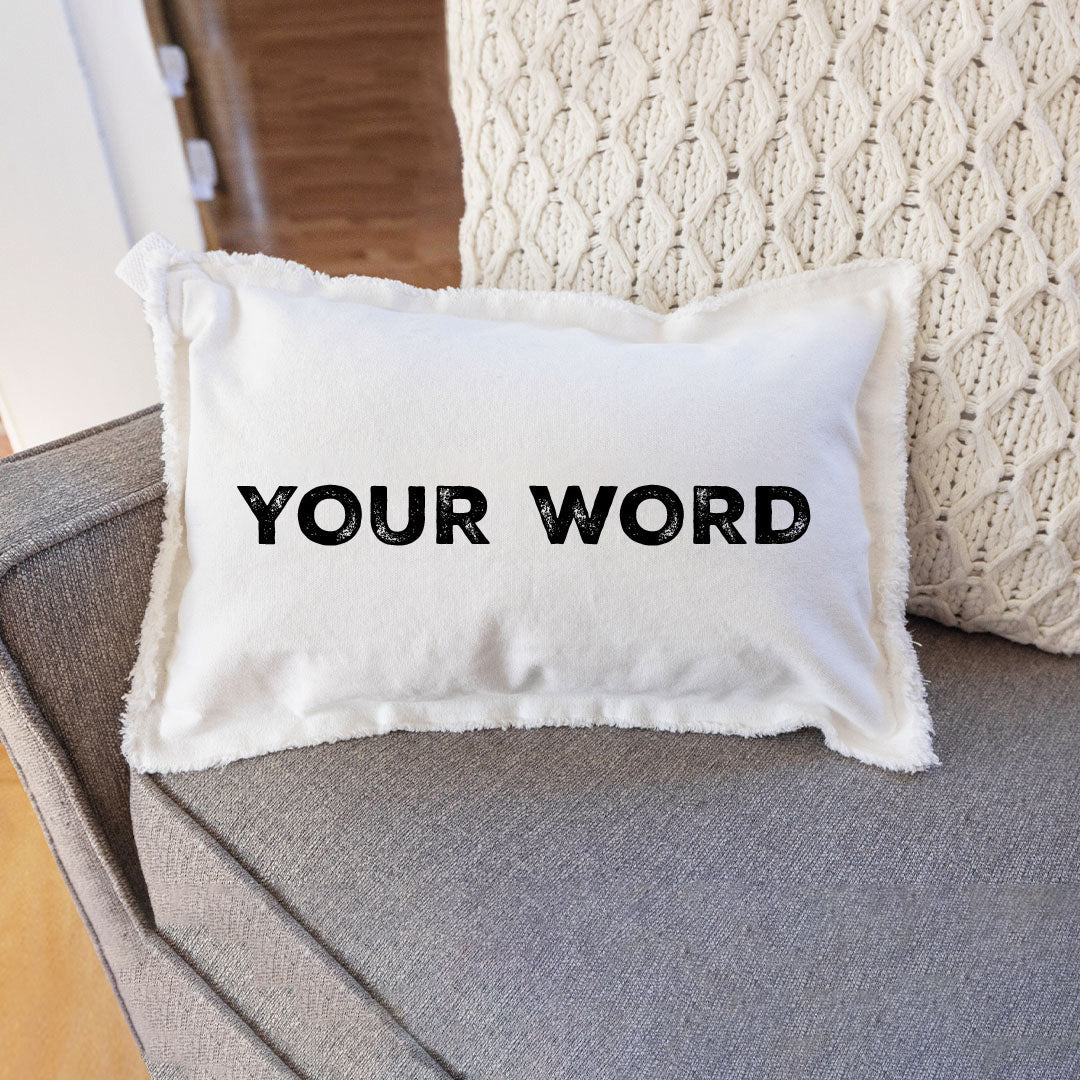 Your Word Personalized Bold Text Lumbar Pillow