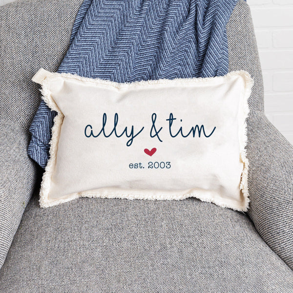 Wedding + Est Year Personalized Lumbar Pillow