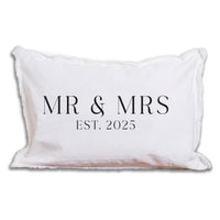 Mr & Mrs EST Personalized Rectangle Pillow