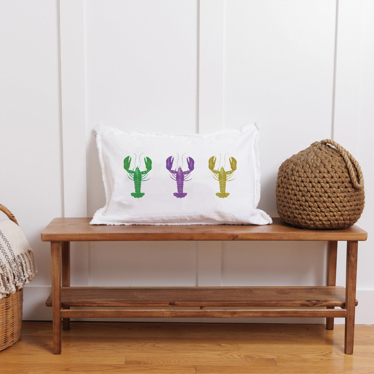 Mardi Gras Crawfish Throw Pillow