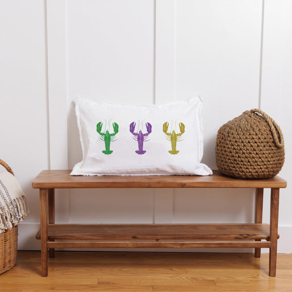 Mardi Gras Crawfish Throw Pillow