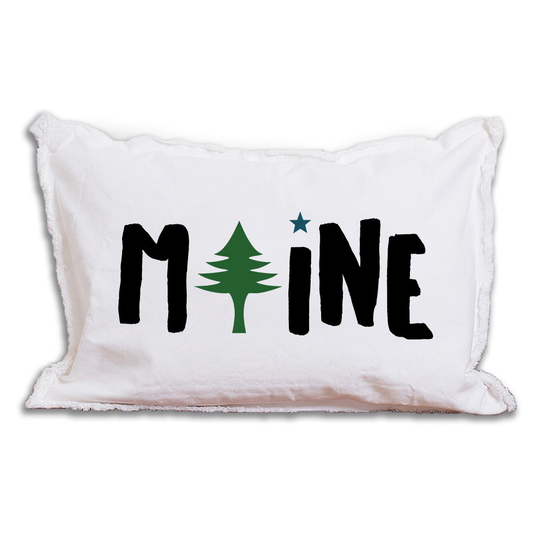 Maine Tree Icon Lumbar Pillow