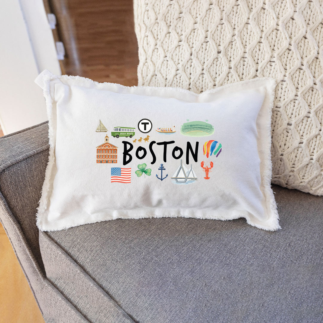 Boston Icons Rectangle Pillow