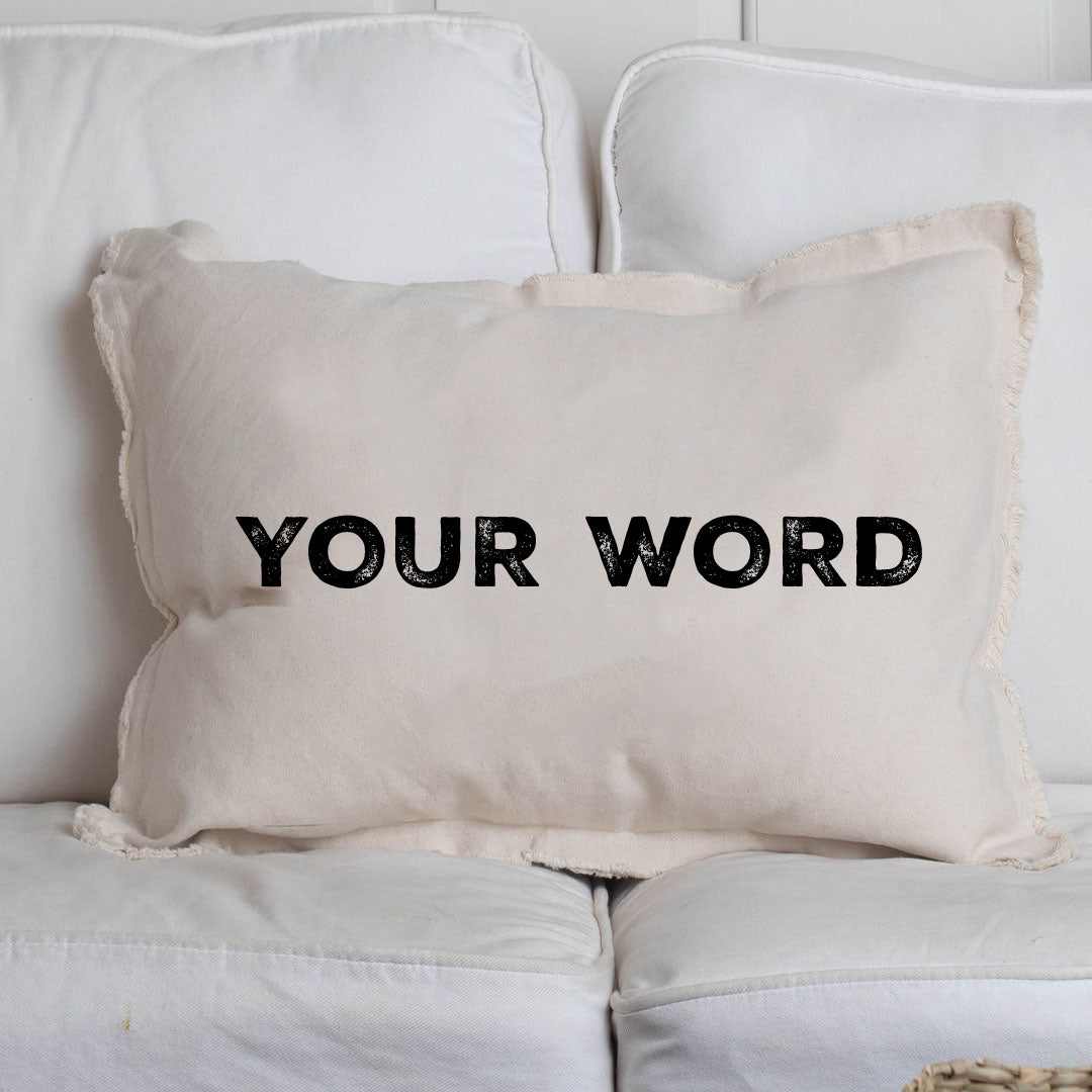 Your Word Personalized Bold Text Lumbar Pillow