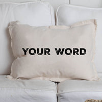 Your Word Personalized Bold Text Lumbar Pillow