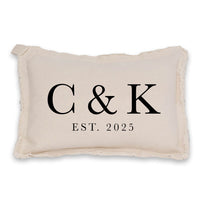 Initials EST Personalized Lumbar Pillow