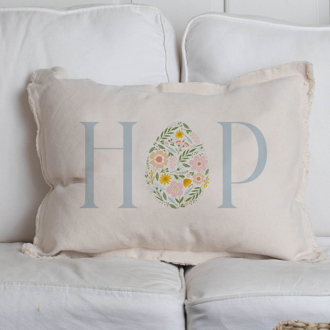 HOP Floral Easter Egg Throw Pillow