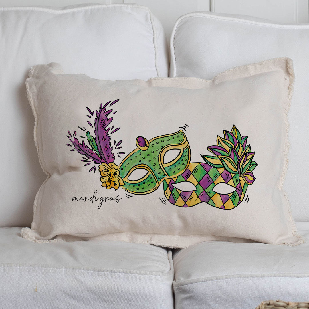 Mardi Gras Masks Throw Pillow