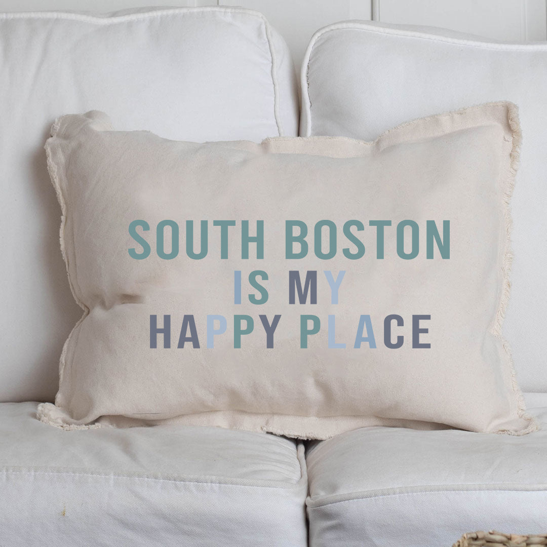 Happy Place Personalized Lumbar Pillow
