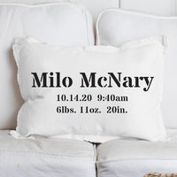 Birth Announcement Personalized Lumbar Pillow