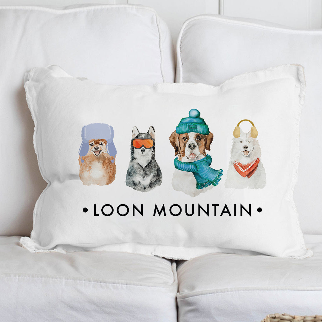 Ski Pup Personalized Lumbar Pillow